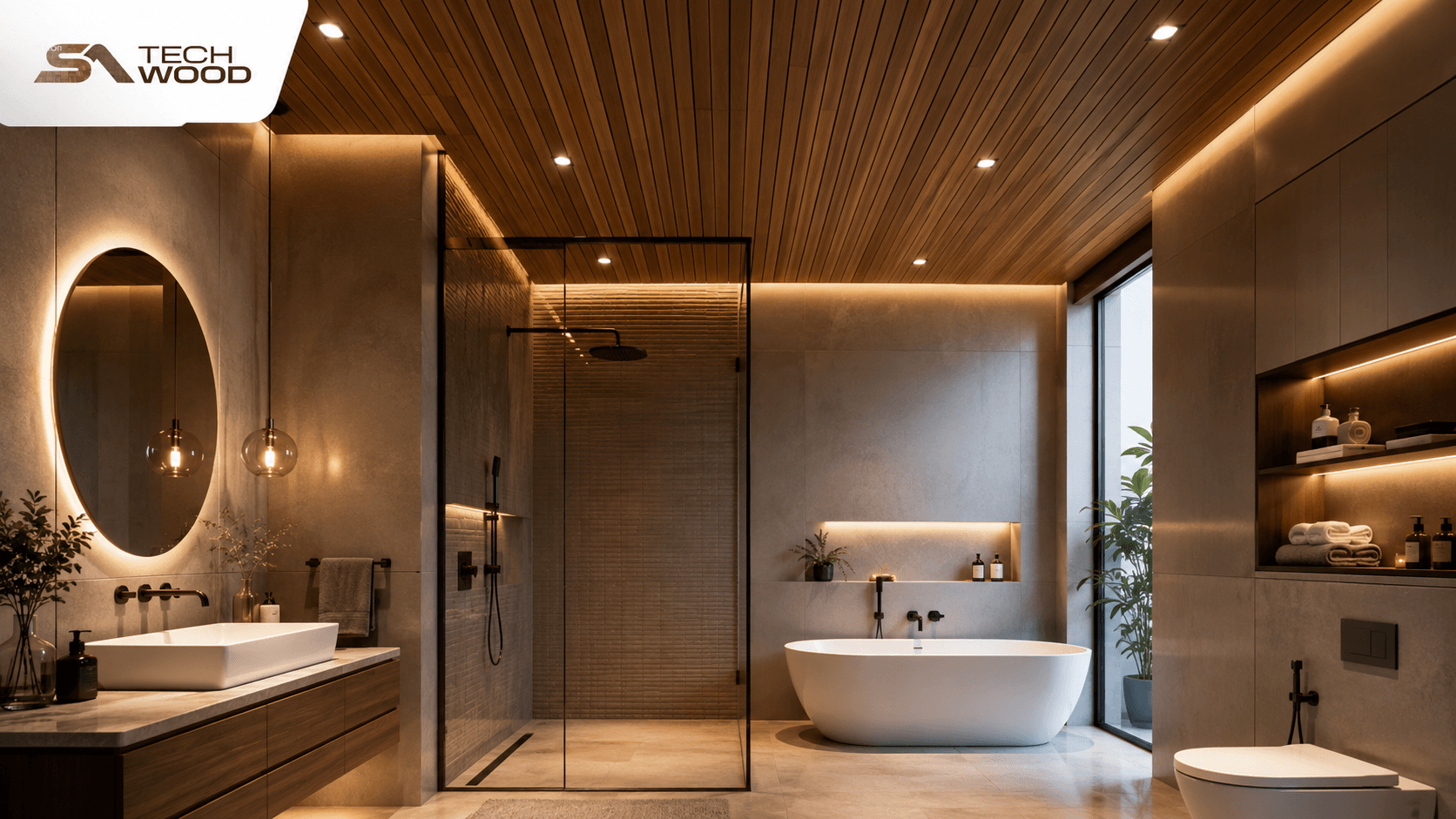 Bathroom ceiling cladding